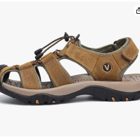 FLARUT Men's US 9 Brown Sport Outdoor Hiking/Sporting Sandal Closed Toe Lightwei - Picture 9 of 9